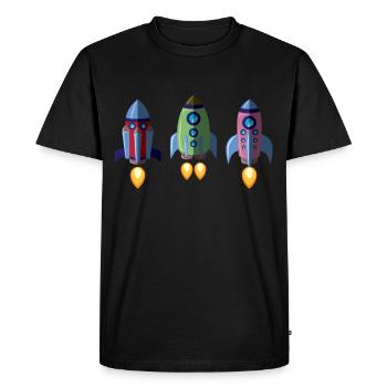 Future astronaut moon trip - Men's Premium Organic T-Shirt - black - Front - Nico (187cm)