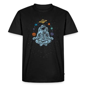 Future Astronaut Meditation - Men's Premium Organic T-Shirt - black - Front - Nico (187cm)