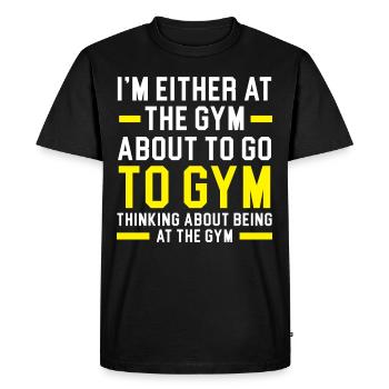 Trainer Bodybuilding Weightlifting Gym Fi - Men's Premium Organic T-Shirt - black - Front - Nico (187cm)
