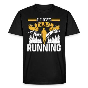 J’adore le trail running course coureur trail running - T-shirt Premium bio Homme - noir - Devant - Nico (187cm)