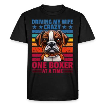 Rendre ma femme folle un boxeur à la fois - T-shirt Premium bio Homme - noir - Devant - Nico (187cm)