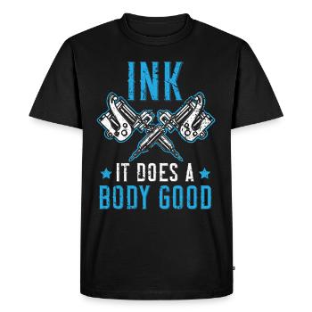 Assistant tatoueur Tatouage Tatouage Tatouage - T-shirt Premium bio Homme - noir - Devant - Nico (187cm)