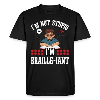 Blindness Not Stupid Braille-iant Blind People - Men's Premium Organic T-Shirt - black - Front - Nico (187cm)