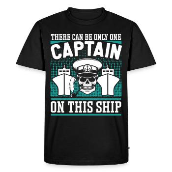 Capitaine Un seul capitaine sur ce bateau de navire - T-shirt Premium bio Homme - noir - Devant - Nico (187cm)