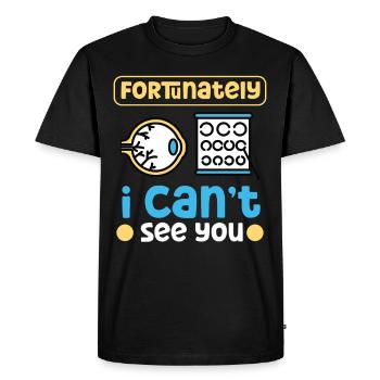 Cécité Heureusement je ne peux pas te voir aveugler - T-shirt Premium bio Homme - noir - Devant - Nico (187cm)