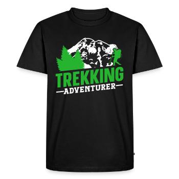 Trekking Aventurier Randonnée Randonneurs - T-shirt Premium bio Homme - noir - Devant - Nico (187cm)