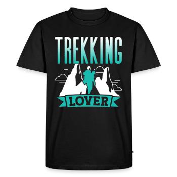Trekking Amoureux Randonneurs Randonnée - T-shirt Premium bio Homme - noir - Devant - Nico (187cm)