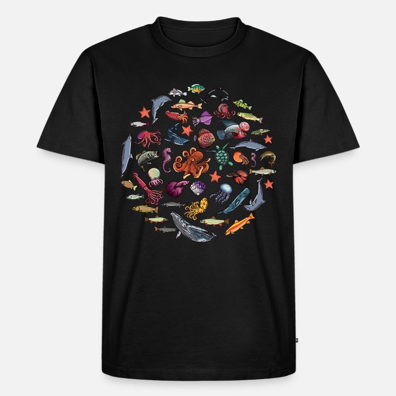 Fisch Saison Meeresbiologe - Männer Premium Bio T-Shirt - Schwarz