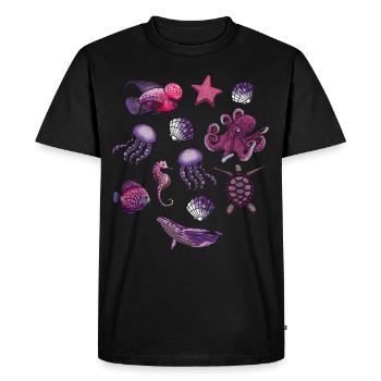 Animal marin Mer Sous l’eau - T-shirt Premium bio Homme - noir - Devant - Nico (187cm)