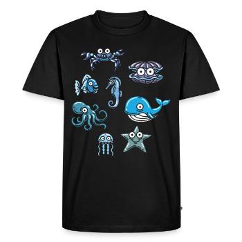 Animal aquatique vie océanique animal marin - T-shirt Premium bio Homme - noir - Devant - Nico (187cm)