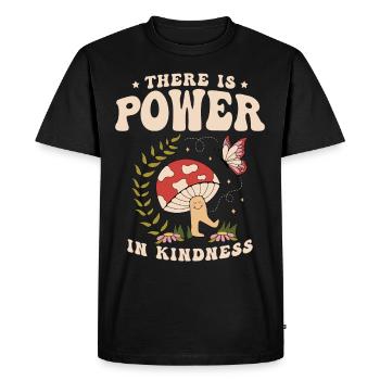 There Is Power In Kindness Inspiration - Men's Premium Organic T-Shirt - black - Front - Nico (187cm)
