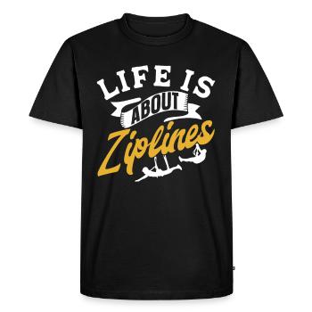 Life consists of ziplines ziplining sport - Men's Premium Organic T-Shirt - black - Front - Nico (187cm)
