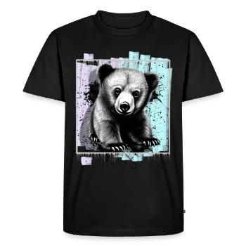 Bear - Men's Premium Organic T-Shirt - black - Front - Nico (187cm)