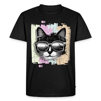 Lunettes de soleil Cat - T-shirt Premium bio Homme - noir - Devant - Nico (187cm)