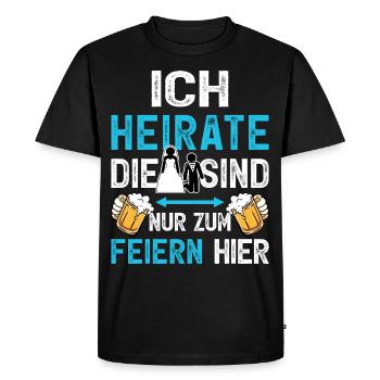 JGA Bräutigam T-Shirt Junggesellenabschied Männer - Männer Premium Bio T-Shirt - Schwarz - Vorne - Nico (187cm)