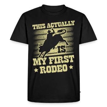Bull Rider Bull Riding Western Rodeo Cowboy - Men's Premium Organic T-Shirt - black - Front - Nico (187cm)