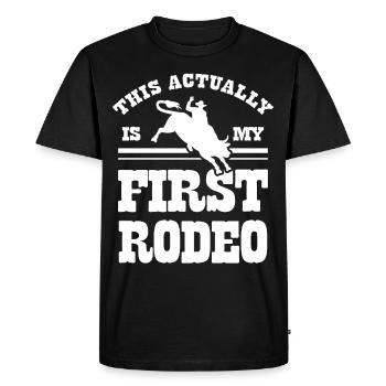 Bull Rider Bull Riding Western Rodeo Cowboy - Men's Premium Organic T-Shirt - black - Front - Nico (187cm)