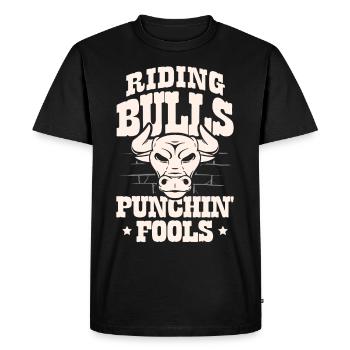 Bull Rider Bull Riding Western Rodeo Cowboy - Men's Premium Organic T-Shirt - black - Front - Nico (187cm)
