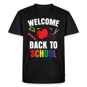 Welcome Back to School Back to School Teachers - Men's Premium Organic T-Shirt - black - Front - Nico (187cm)