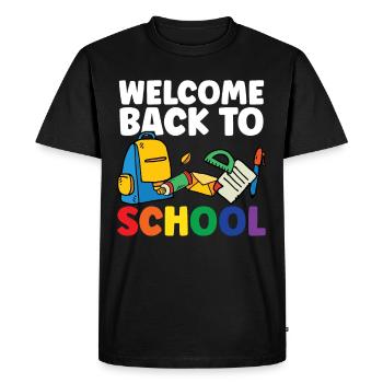 Welcome back to school Teachers Back to school - Men's Premium Organic T-Shirt - black - Front - Nico (187cm)