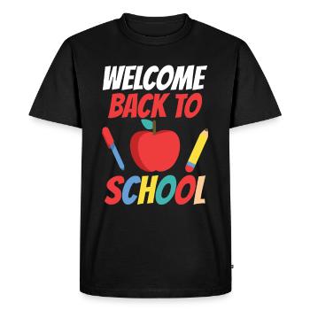 Welcome back to school Teachers Back to school - Men's Premium Organic T-Shirt - black - Front - Nico (187cm)