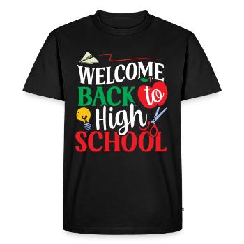 Welcome back to school Teachers Back to school - Men's Premium Organic T-Shirt - black - Front - Nico (187cm)