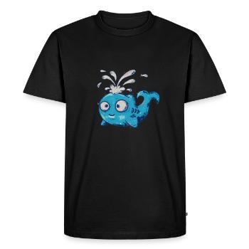 Baleine mignonne drôle de créatures marines sous l’eau - T-shirt Premium bio Homme - noir - Devant - Nico (187cm)