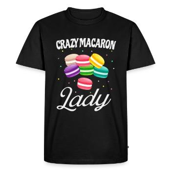 Macaron fou Lady Macarons drôles Boulanger - T-shirt Premium bio Homme - noir - Devant - Nico (187cm)
