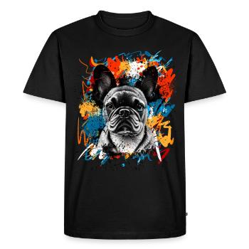 Bouledogue français - T-shirt Premium bio Homme - noir - Devant - Nico (187cm)