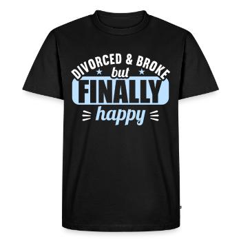 Divorcé et fauché mais finalement heureux divorce - T-shirt Premium bio Homme - noir - Devant - Nico (187cm)