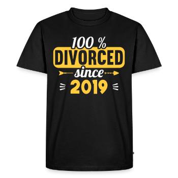 100% Divorced since 2019 Divorce - Men's Premium Organic T-Shirt - black - Front - Nico (187cm)
