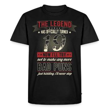La légende officiellement 19 ans 19e anniversaire - T-shirt Premium bio Homme - noir - Devant - Nico (187cm)