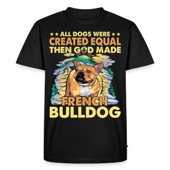Langage drôle de bouledogue français - T-shirt Premium bio Homme - noir - Devant - Nico (187cm)