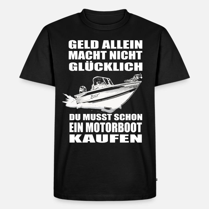 Motorboot - Männer Premium Bio T-Shirt - Schwarz