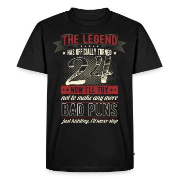 La légende officiellement 24 ans 24e anniversaire - T-shirt Premium bio Homme - noir - Devant - Nico (187cm)