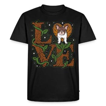 Amour bouledogue français - T-shirt Premium bio Homme - noir - Devant - Nico (187cm)