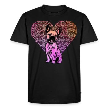 Bouledogue français - T-shirt Premium bio Homme - noir - Devant - Nico (187cm)