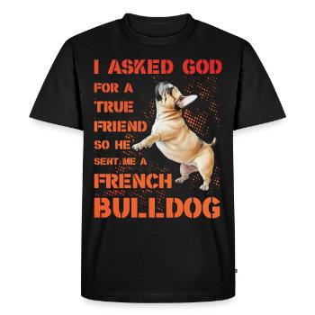Bouledogue français - T-shirt Premium bio Homme - noir - Devant - Nico (187cm)