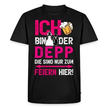 JGA T-Shirt Bräutigam Kostüm Junggesellenabschied - Männer Premium Bio T-Shirt - Schwarz - Vorne - Nico (187cm)