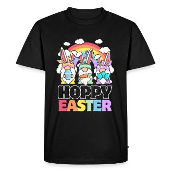 Hoppy Easter - Œufs de Pâques gnomes - T-shirt Premium bio Homme - noir - Devant - Nico (187cm)