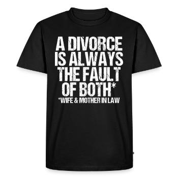 Le divorce est une faute de l’épouse et de la belle-mère - T-shirt Premium bio Homme - noir - Devant - Nico (187cm)