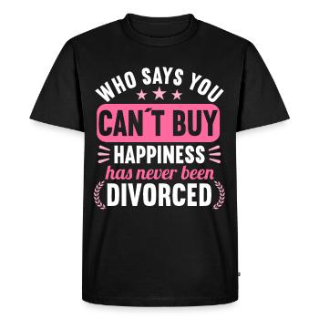 Qui a dit que vous ne pouvez pas acheter Le bonheur n’a jamais divorcé - T-shirt Premium bio Homme - noir - Devant - Nico (187cm)