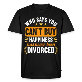 Qui a dit que vous ne pouvez pas acheter Le bonheur n’a jamais divorcé - T-shirt Premium bio Homme - noir - Devant - Nico (187cm)