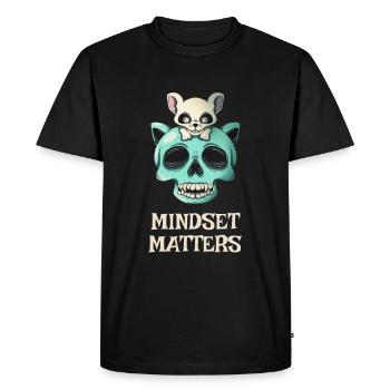 Mindset Counts Cat Mouse Motivation Entrepreneur - Men's Premium Organic T-Shirt - black - Front - Nico (187cm)