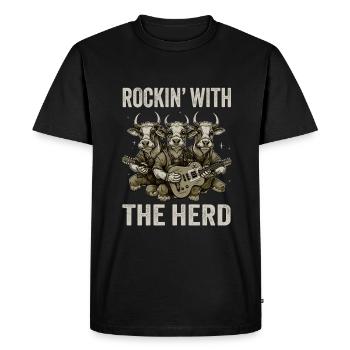 Troupeau de vaches Guitare Cows Band Musicien drôle - T-shirt Premium bio Homme - noir - Devant - Nico (187cm)