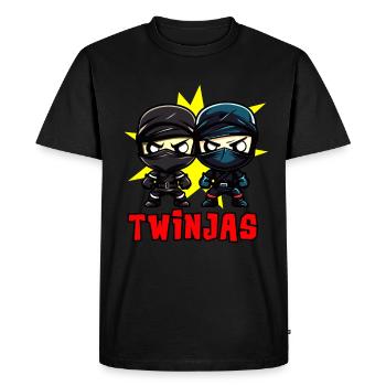 Twinjas Ninja Twins Drôles de frères et sœurs Garçons - T-shirt Premium bio Homme - noir - Devant - Nico (187cm)