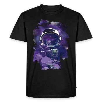 Milky Way Astronaut Astronomy Galaxy Stars - Men's Premium Organic T-Shirt - black - Front - Nico (187cm)