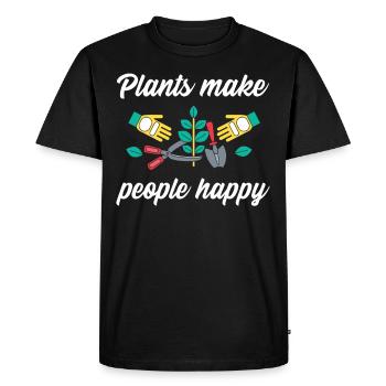 Les plantes rendent les gens heureux - Plats Botany - T-shirt Premium bio Homme - noir - Devant - Nico (187cm)