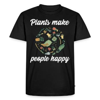 Les plantes rendent les gens heureux - Plats Botany - T-shirt Premium bio Homme - noir - Devant - Nico (187cm)