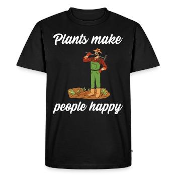 Plants make people happy - Plats Botany - Men's Premium Organic T-Shirt - black - Front - Nico (187cm)